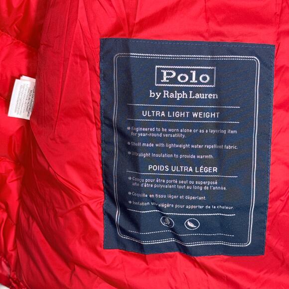 Polo Ralph Lauren Glossy Quilted Vest, red Medium $348 - Picture 12 of 15